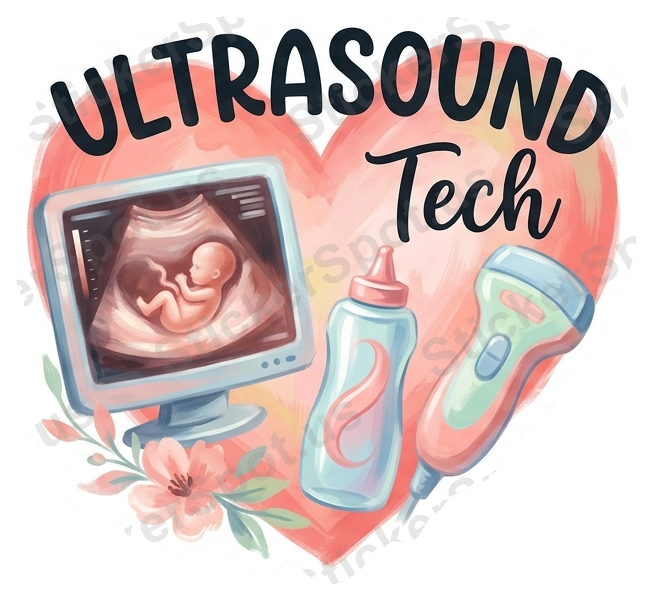 Ultrasound Tech Heart Design for Medical Pros