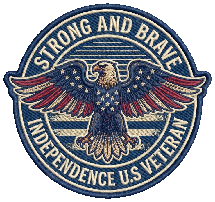 Strong and Brave U.S. Veteran Eagle Emblem