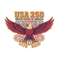 USA 250 Bald Eagle Vintage Patriotic Poster