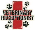 Veterinary Receptionist Retro Paw Print Design