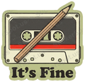 Its Fine Vintage Cassette Tape Retro Music Art