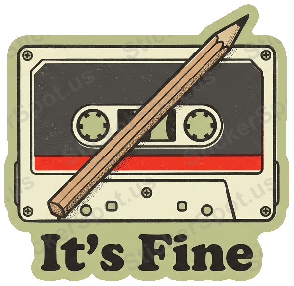 Its Fine Vintage Cassette Tape Retro Music Art