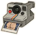 Vintage Polaroid Camera Retro Photography Fun Sticker