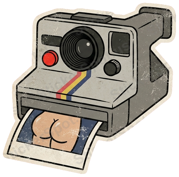 Vintage Polaroid Camera Retro Photography Fun Sticker