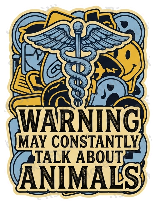 WARNING MAY CONSTANTLY TALK ABOUT ANIMALS Sticker