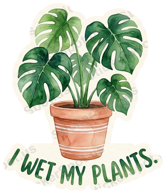 I WET MY PLANTS. Sticker