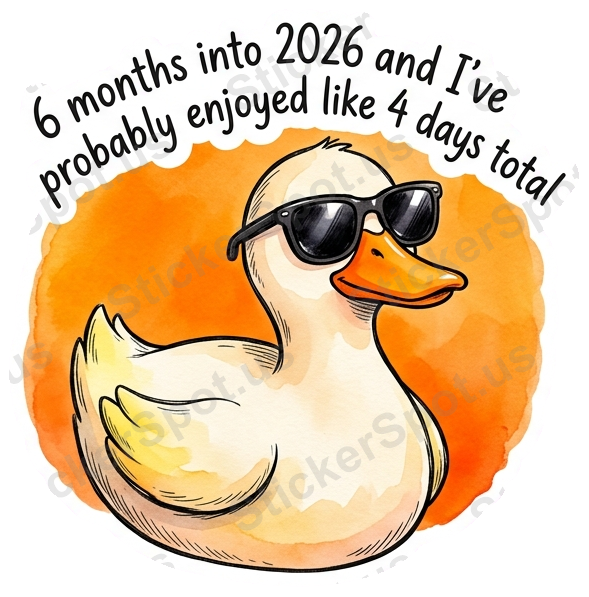 Whimsical Duck in Sunglasses Funny Quote