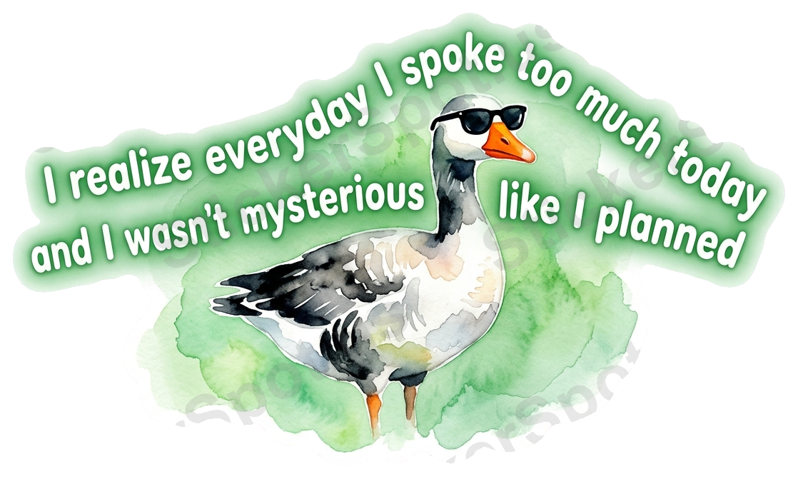 Whimsical Goose Quote Sunglasses Watercolor Design