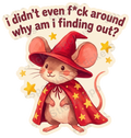 Whimsical Mouse Wizard Quote Die-Cut Sticker