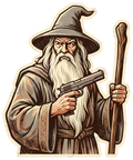 Wizard Edgy Vintage Propaganda Design Sticker