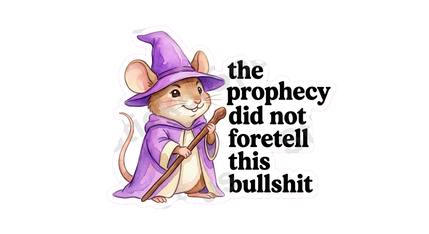 Wizard Mouse Prophecy Quote Die-Cut Art