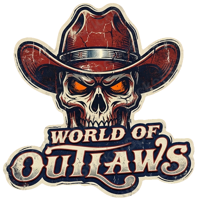 World of Outlaws Skull Cowboy Hat Racing Decal