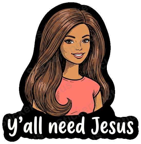 Y'all Need Jesus Quirky Doll Religious Humor Design