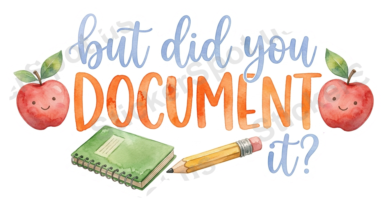 but did you DOCUMENT it? Sticker