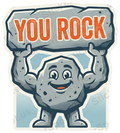 You Rock Retro Motivational Rock Mascot