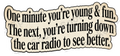 Vintage Quote: One Minute You're Young & Fun